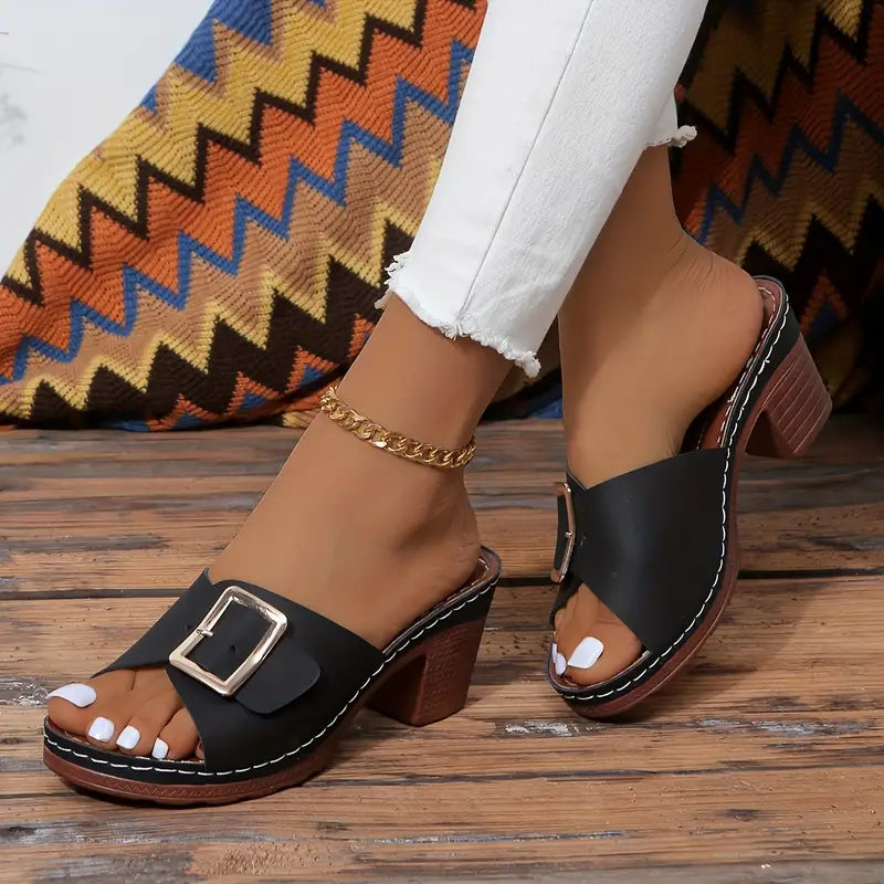 PosturePerfect™ – Women's Solid Color Stylish Sandals