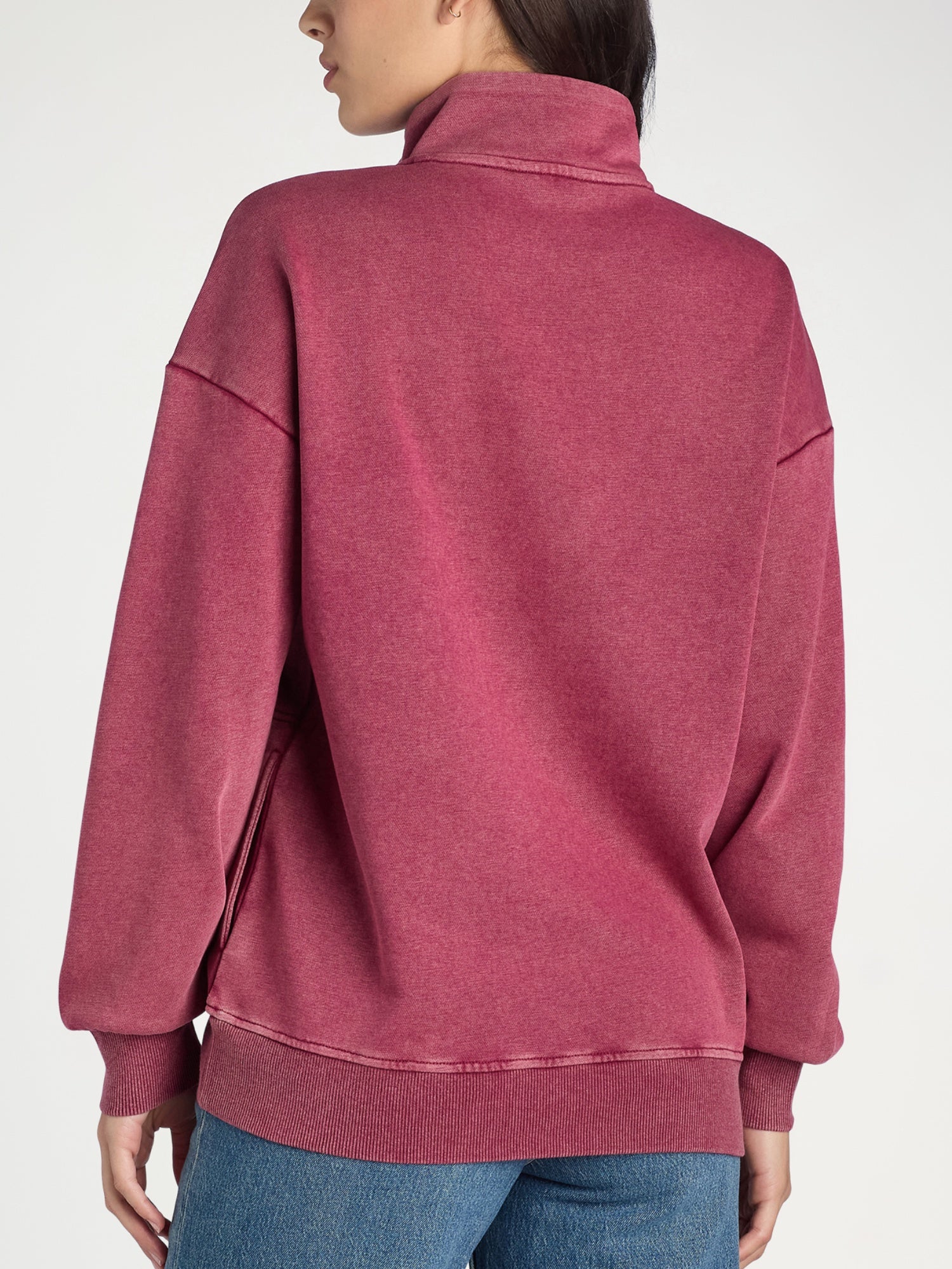HenleyChic™ – Mock Neck Henley Pullover Sweatshirt