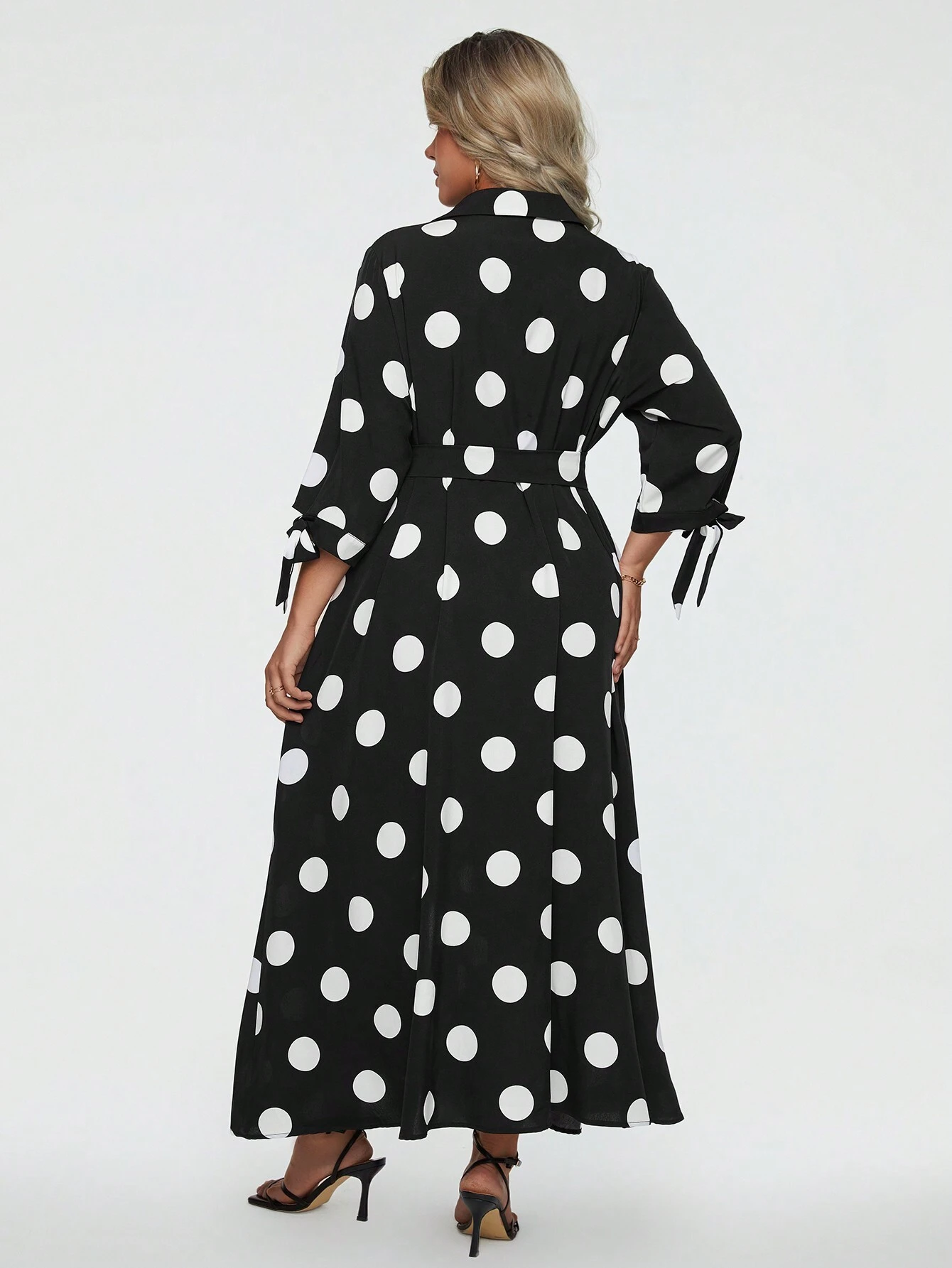 Women's Elegant Polka Dot Long Dress™ – Timeless Elegance in Every Detail