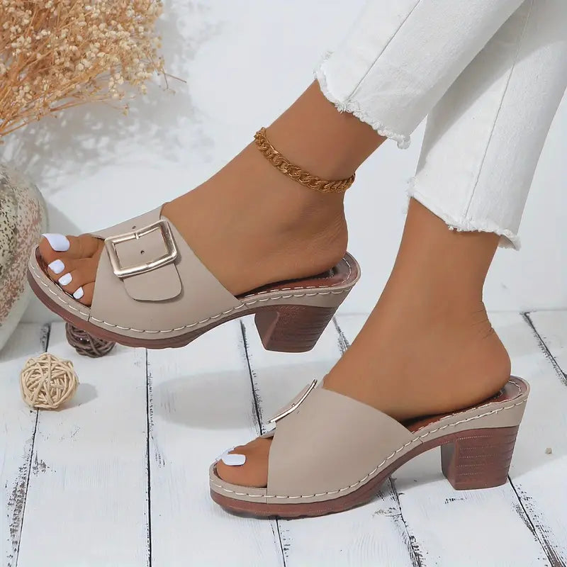 PosturePerfect™ – Women's Solid Color Stylish Sandals