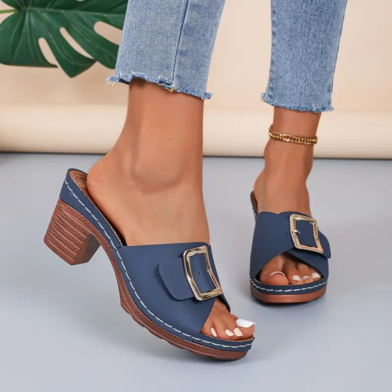 PosturePerfect™ – Women's Solid Color Stylish Sandals