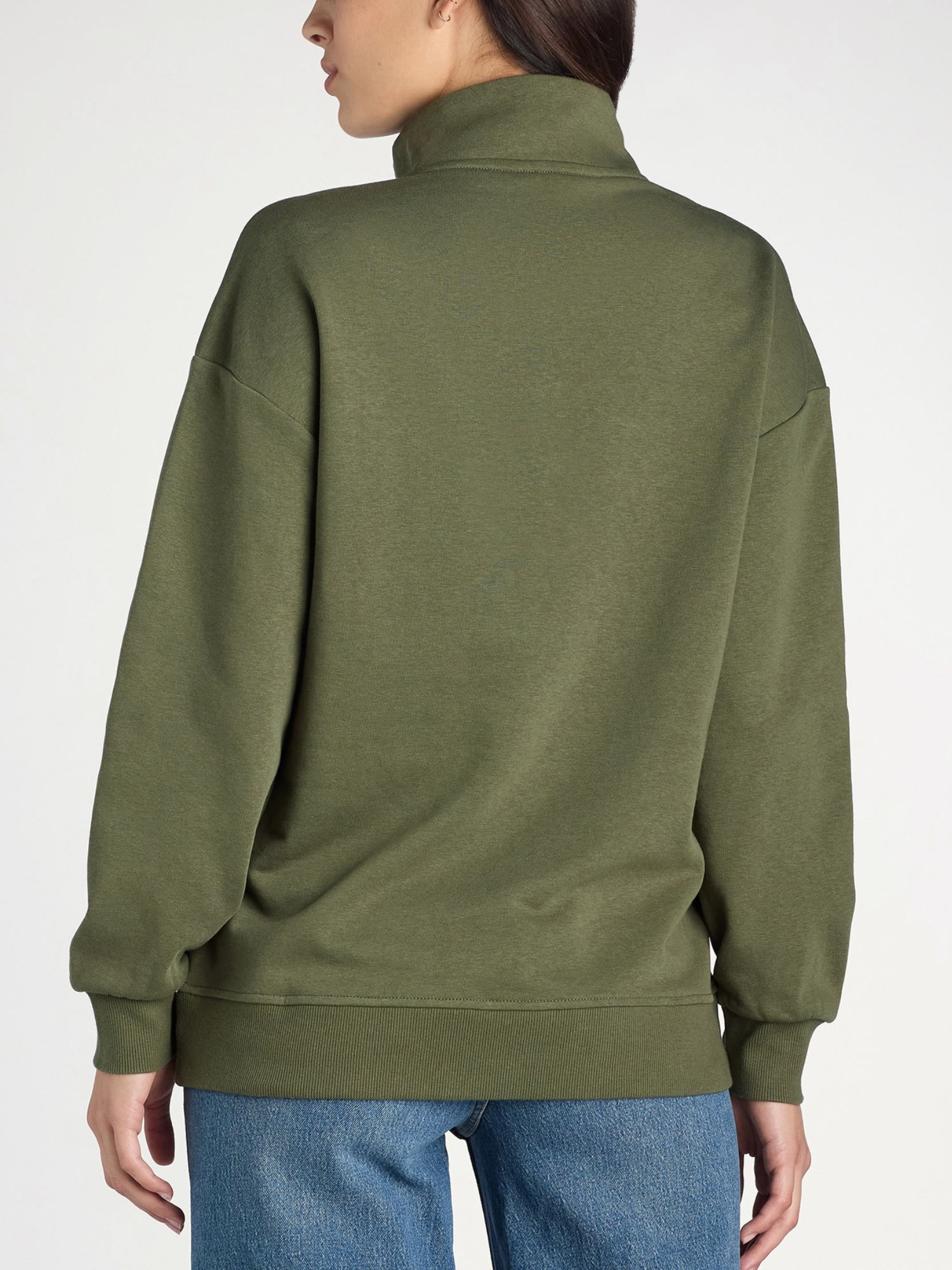 HenleyChic™ – Mock Neck Henley Pullover Sweatshirt