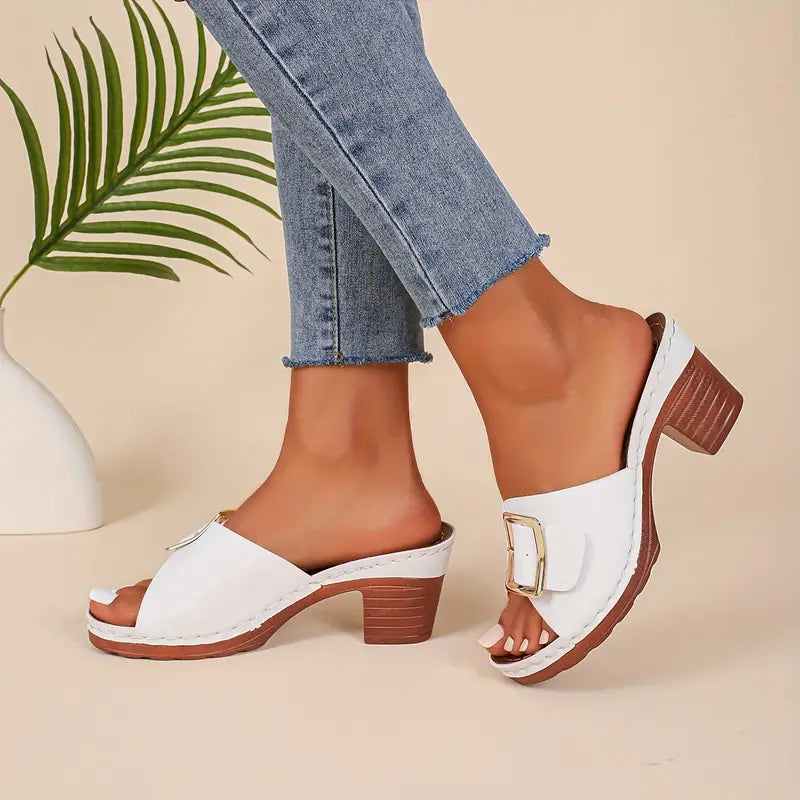 PosturePerfect™ – Women's Solid Color Stylish Sandals