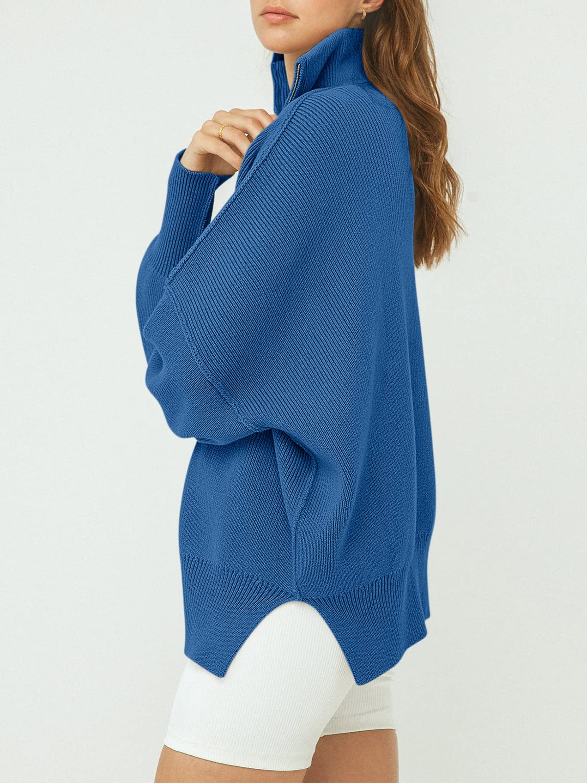 CozyZip™ – Women's Oversized Quarter Zip Sweater Pullover