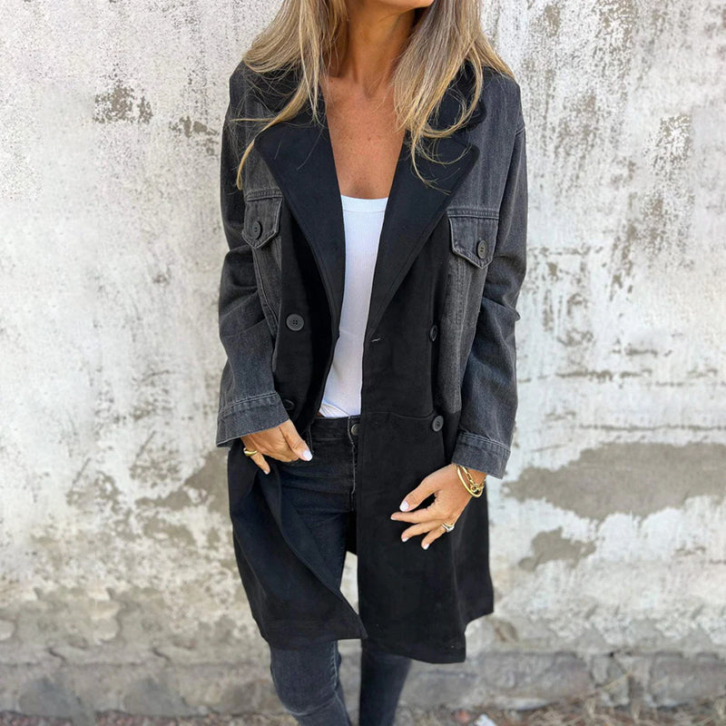 DenimVibe™ – Lapel Denim Patchwork Design Jacket