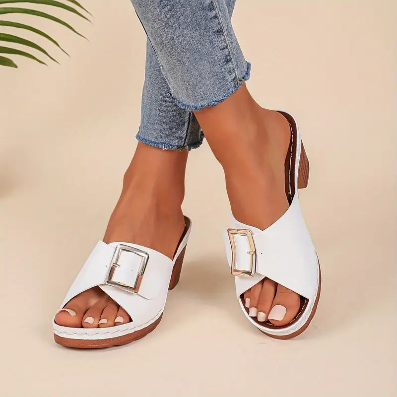 PosturePerfect™ – Women's Solid Color Stylish Sandals